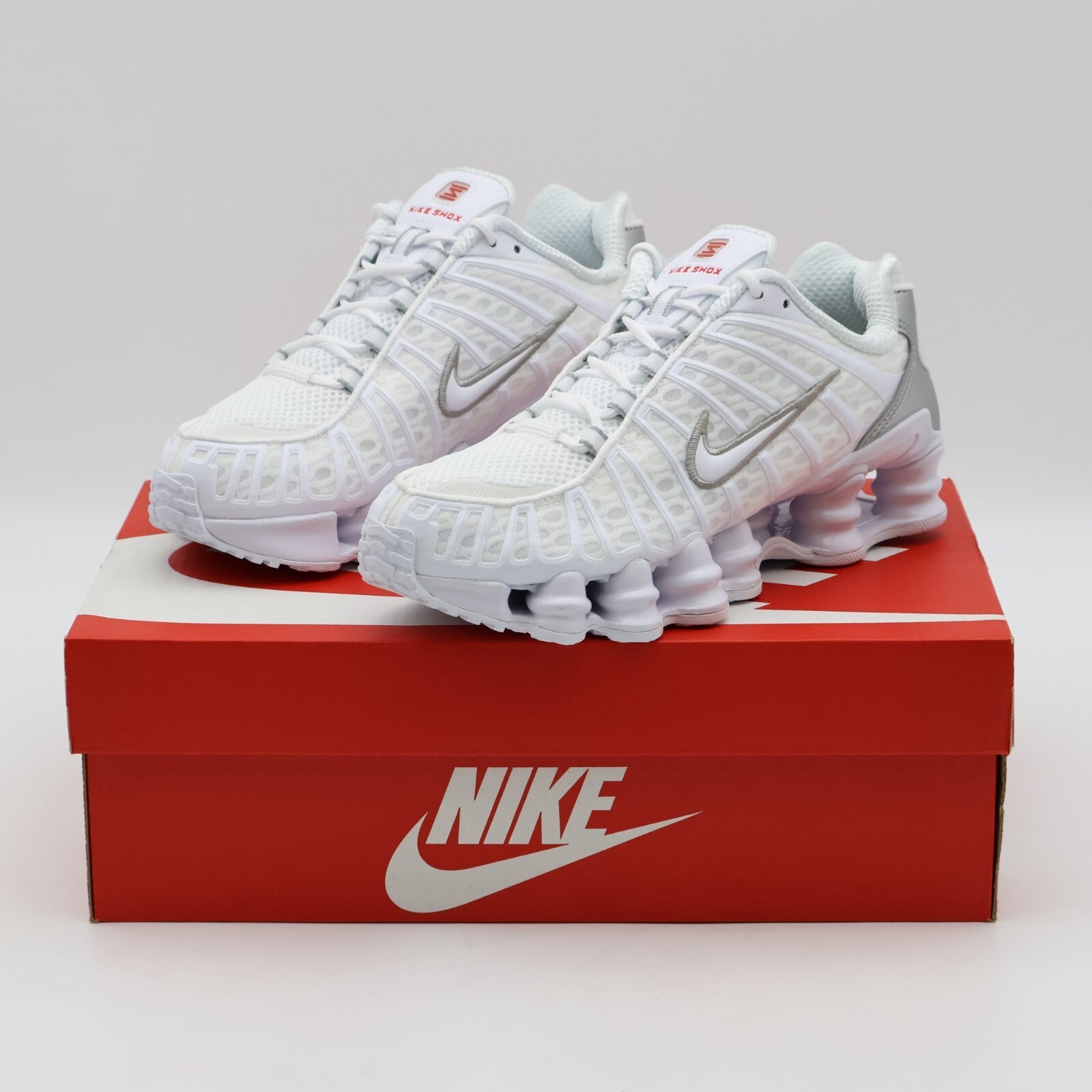 AR3566-100 Nike Shox TL White Max Orange Metallic Silver (Women's)