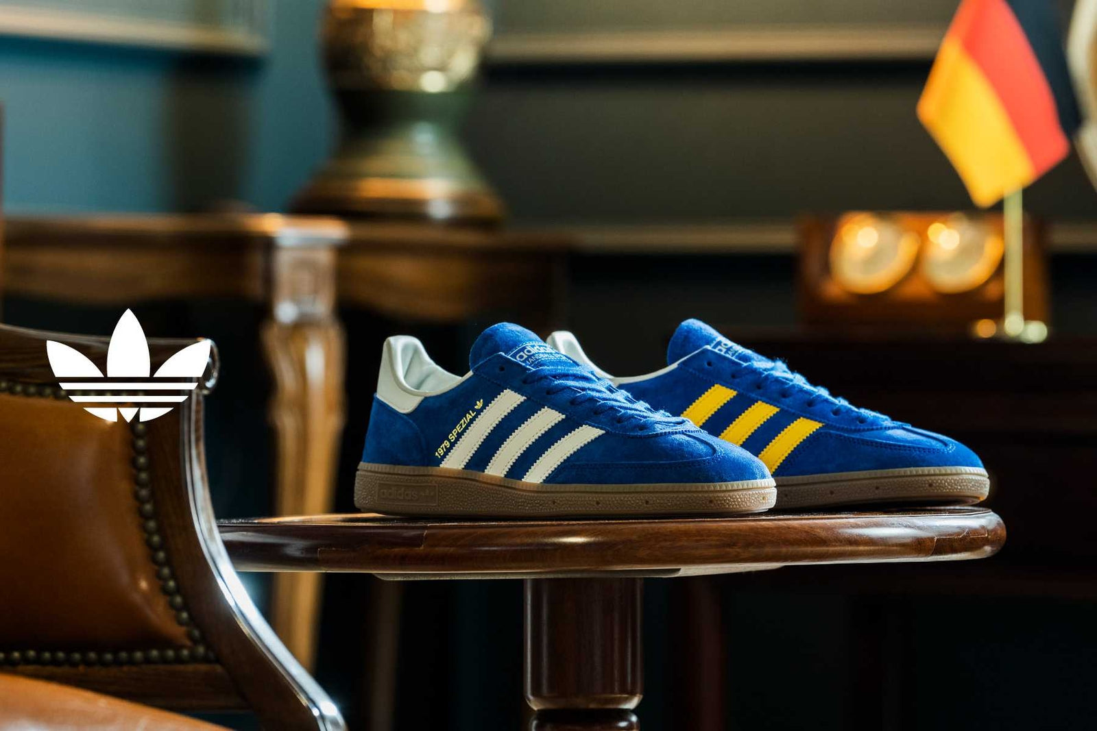 IH0130 adidas Originals Handball Spezial Made in Germany Blue Yellow Gum (Men's)