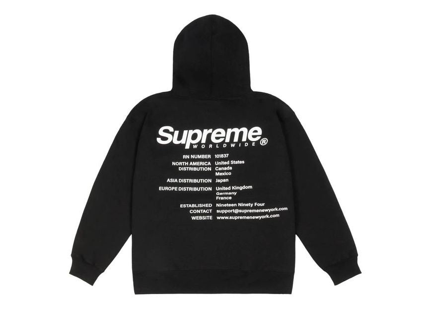 Supreme Worldwide Hooded Sweatshirt Black