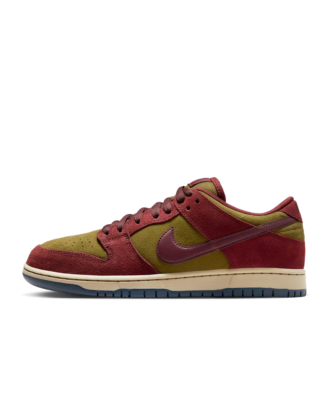 HQ1625-600 Nike SB Dunk Low Pro Dark Team Red and Olive Flak (Men's)