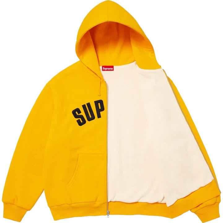 Supreme Arc Thermal Lined Zip Up Hooded Sweatshirt Gold