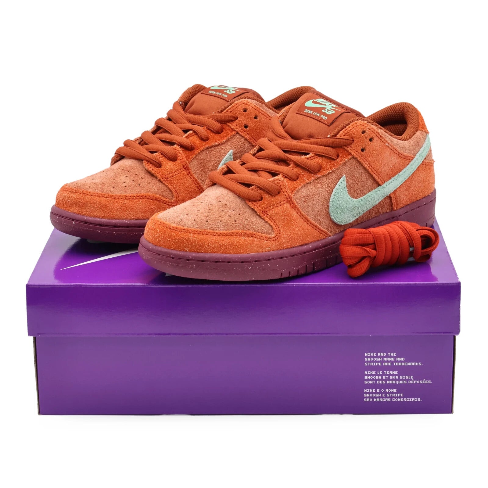 DV5429-601 Nike SB Dunk Low Mystic Red Rosewood Emerald Rise Rugged (Men's)