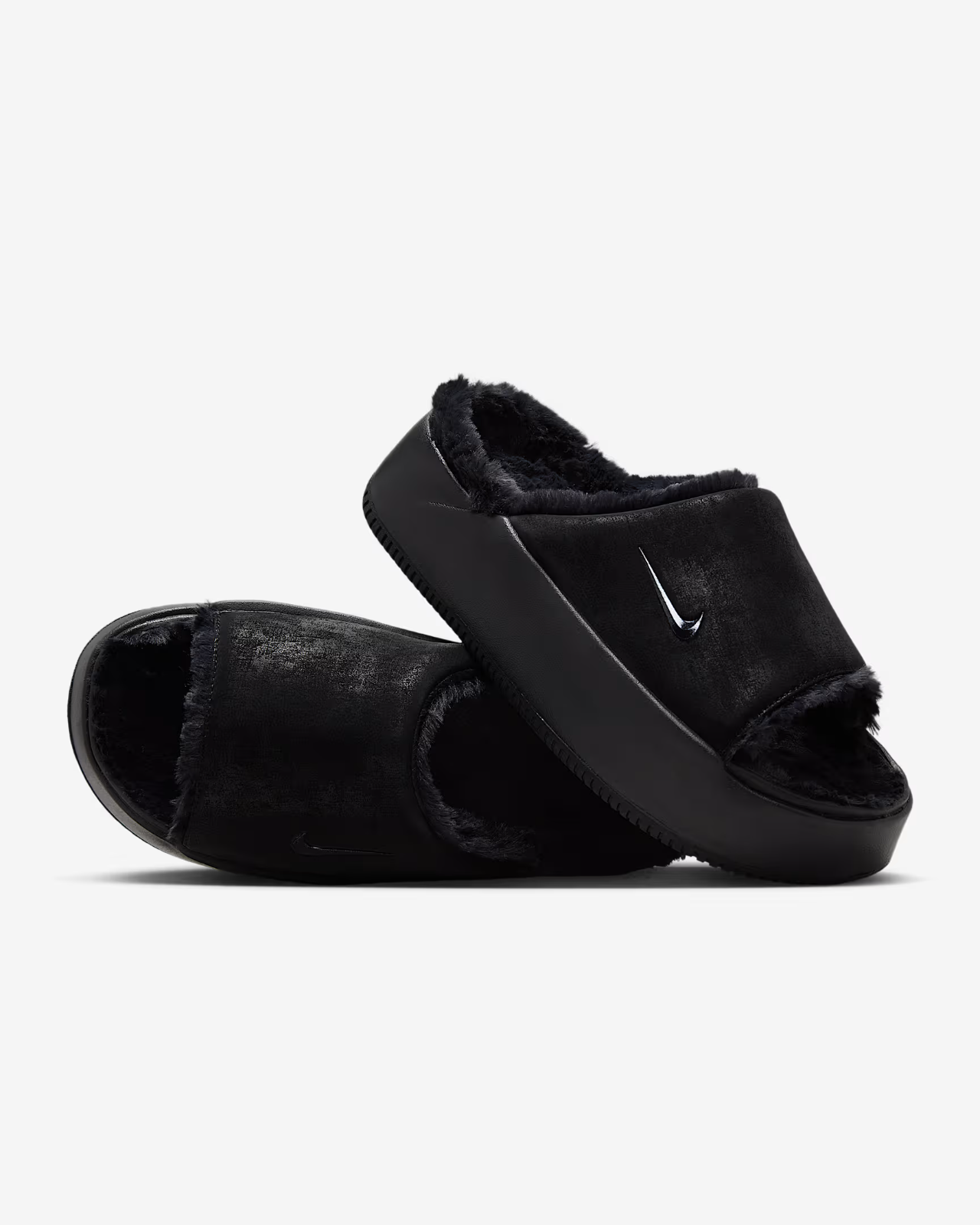 HV8560-001 Nike Calm Elevation Fur Slides Black (Women's)