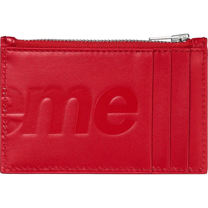 Supreme Leather Zip Card Holder (25FW) Red