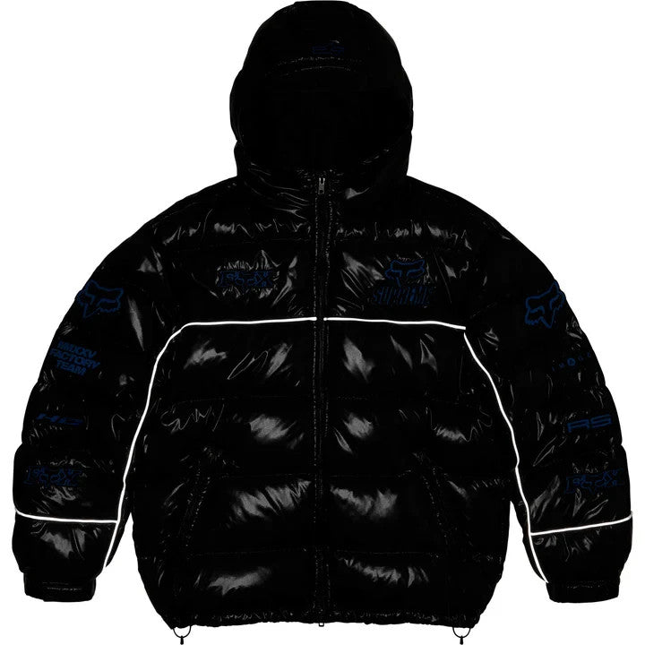 Supreme Fox Racing Shiny Down Puffer Jacket Black