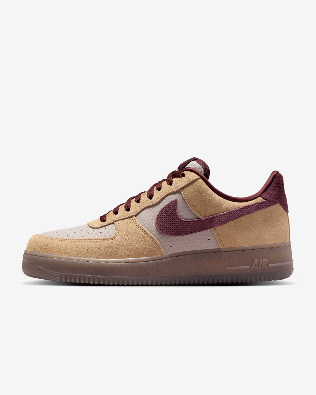 IQ3408-286 Nike Air Force 1 Low Linen Moon Particle Burgundy Crush (Men's)