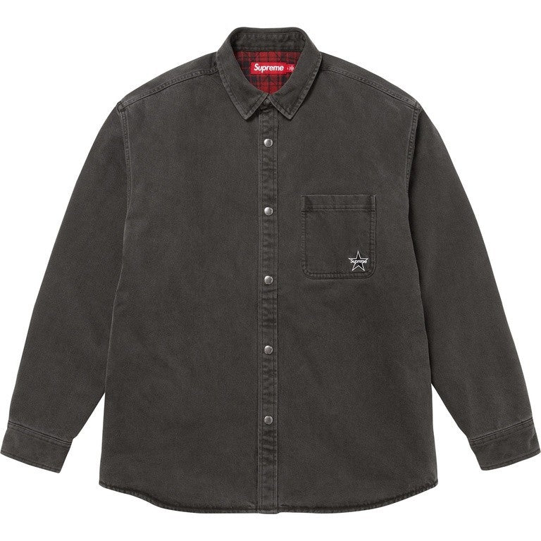 Supreme Quilted Lined Denim Snap Shirt Black