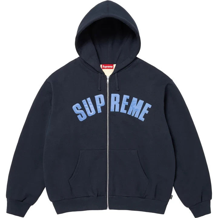 Supreme Arc Thermal Lined Zip Up Hooded Sweatshirt Navy