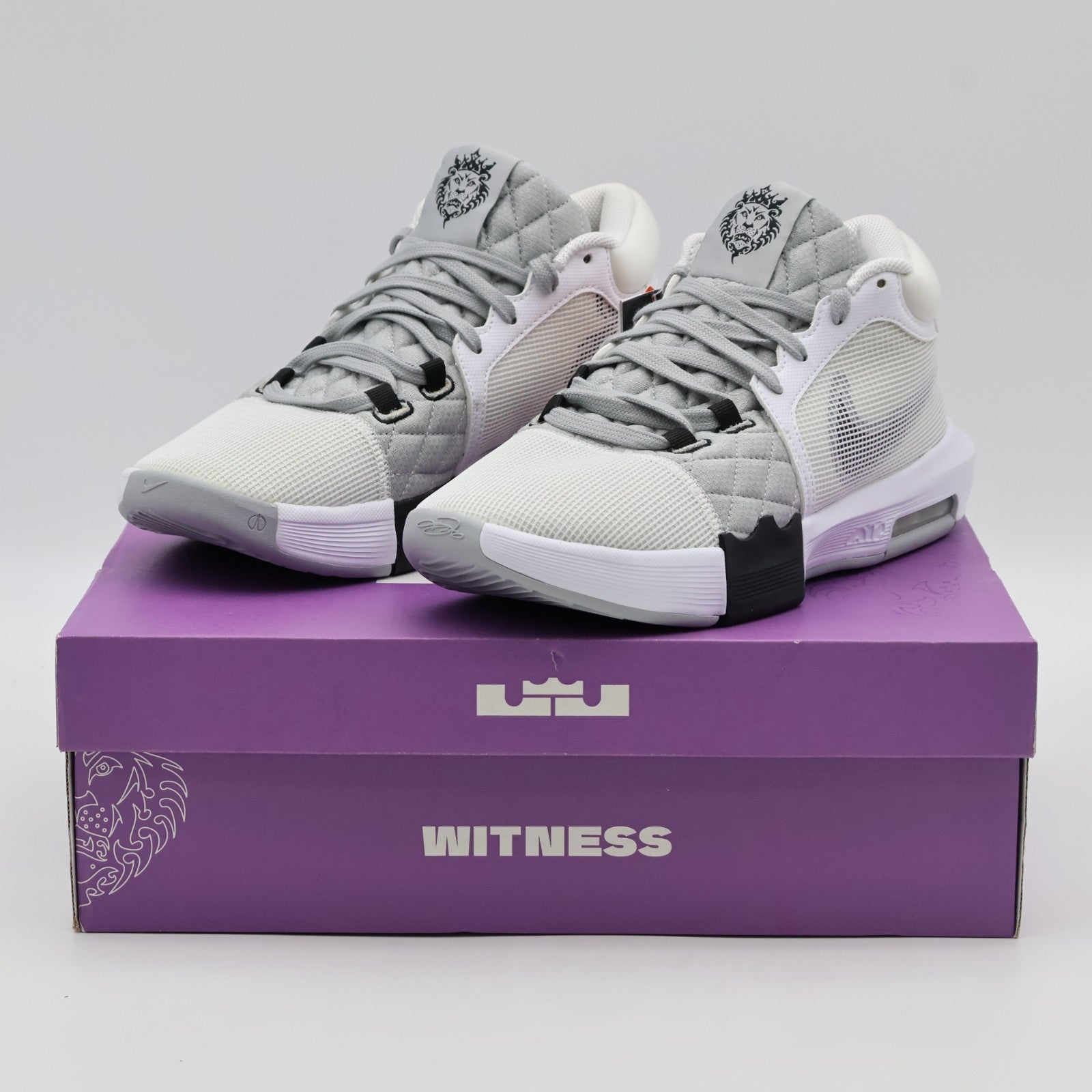 FB2237-100 Nike LeBron Witness 8 White Light Smoke Grey Black (Men's)