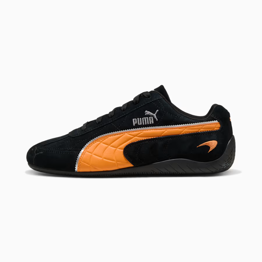 309452-01 McLaren à Puma Speedcat "PUMA Black/Bright Papaya" (Men's)