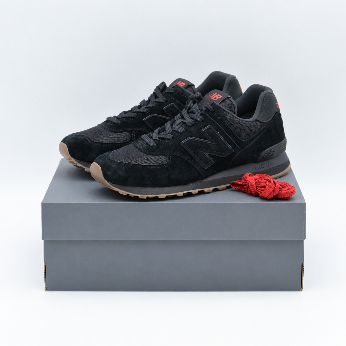 U5748HM New Balance 574 Lunar New Year Black Shadow Red Gum (Men's)