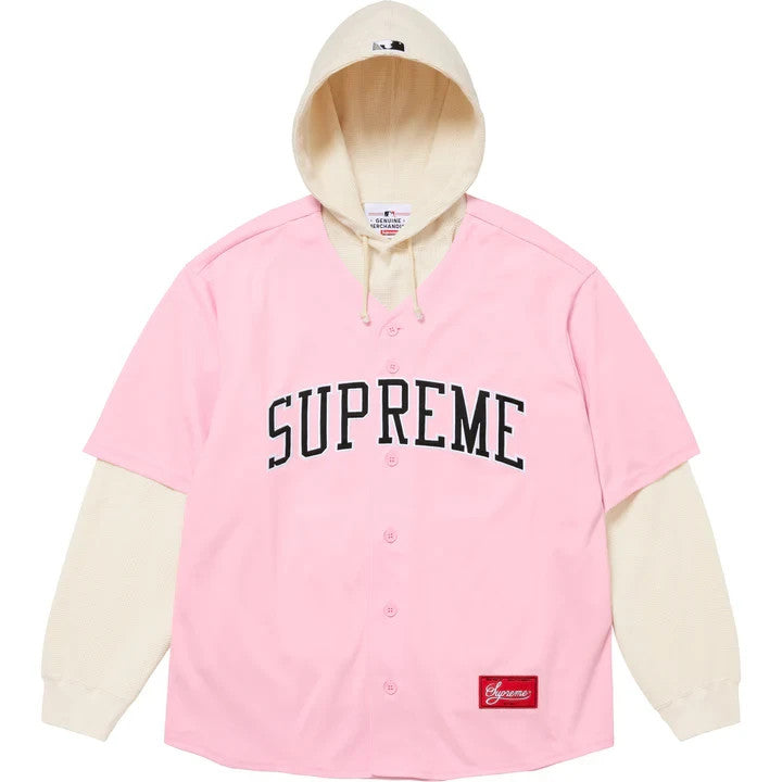Supreme Chicago White Sox Hooded Baseball Jersey Light Pink