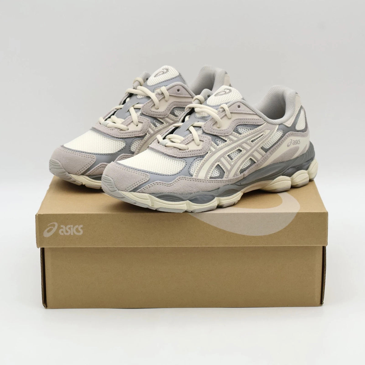 1201A789-103 Asics GEL-NYC Oyster Grey Cream Charcoal Gray Ivory Beige (Men's)