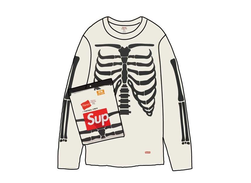 Supreme Hanes Bones Thermal Crew (1 Pack) Natural