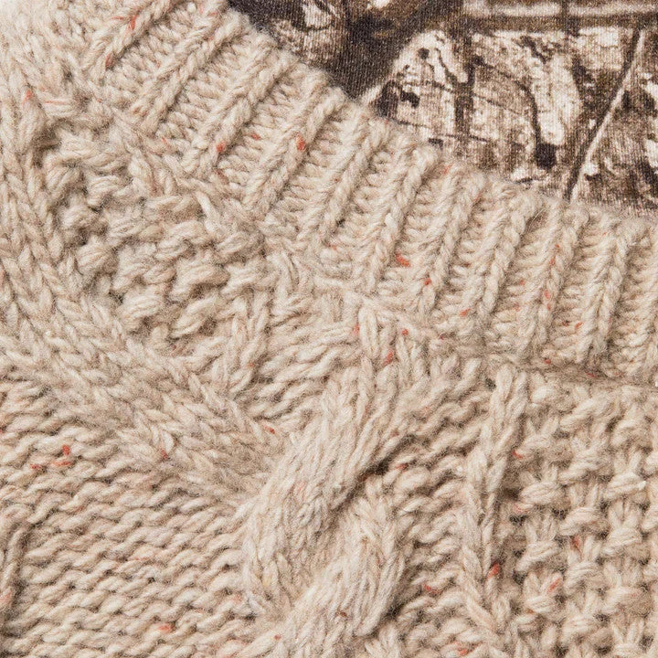 Supreme Cable Hooded Sweater Oatmeal