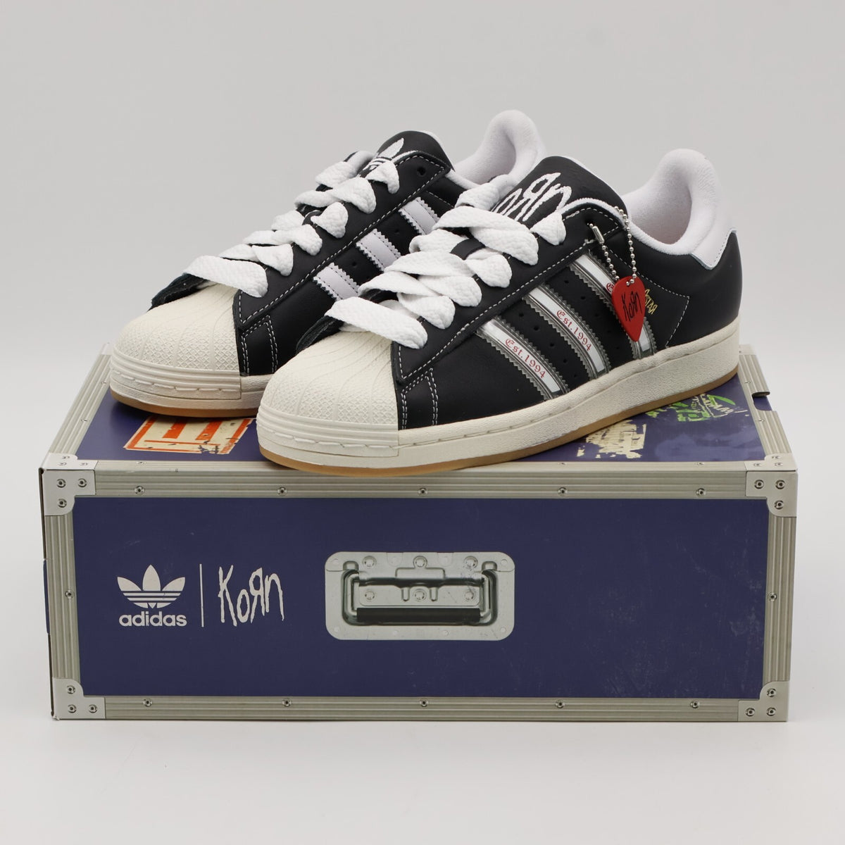 IH1313 Korn adidas Originals Superstar Core Black White Better Scarlet (Men's)