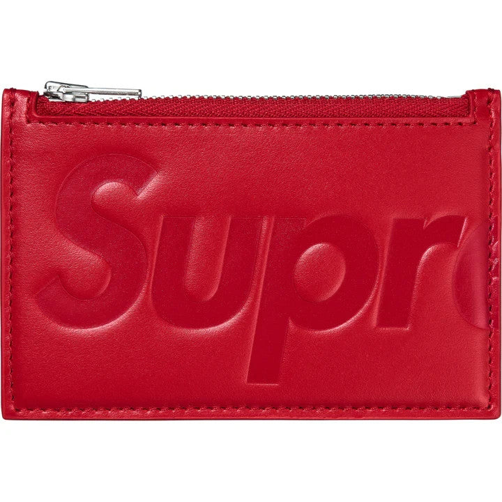 Supreme Leather Zip Card Holder (25FW) Red