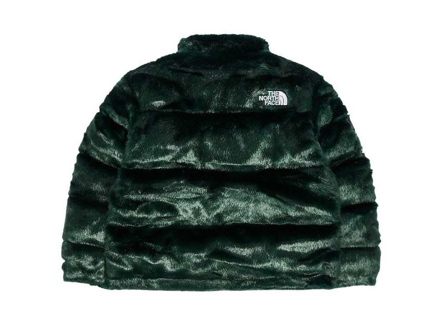 Supreme The North Face Faux Fur Nuptse Jacket Green