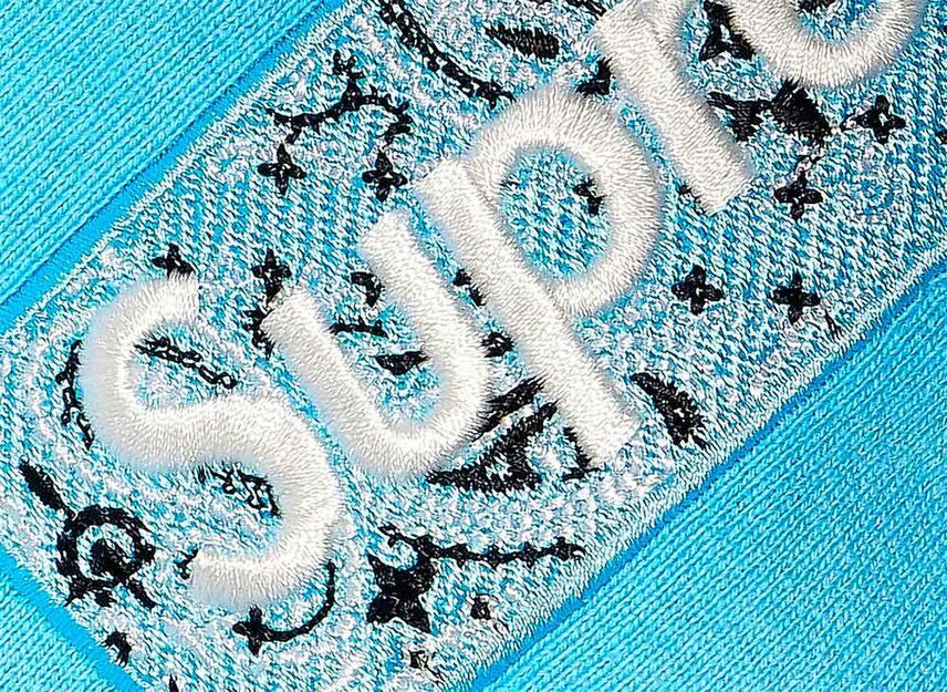 Supreme Bandana Box Logo Hooded Sweatshirt Blue