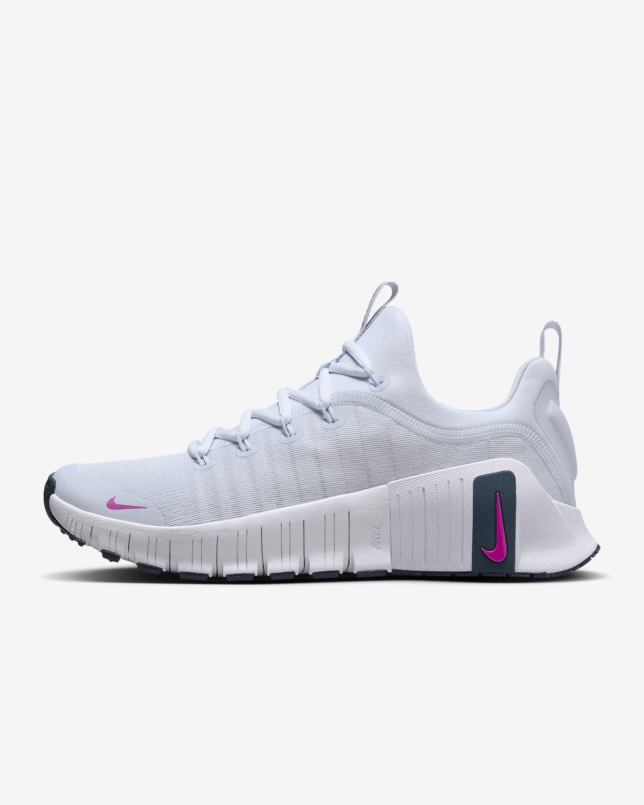 FJ7126-004 Nike Free Metcon 6 Football Grey Armory Navy Hot Fuchsia (Women's)