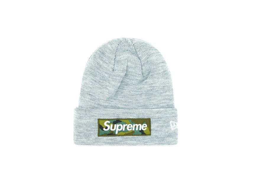 Supreme New Era Box Logo Beanie Heather Grey 23FW