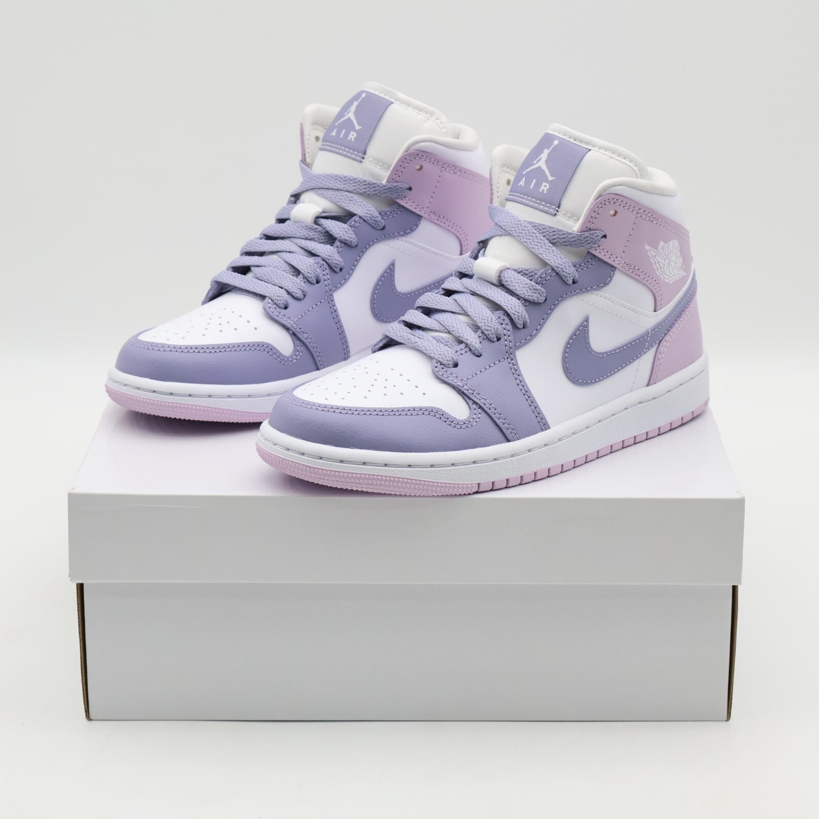 BQ6472-510 Nike Air Jordan 1 Mid Indigo Haze White Doll (Women's)