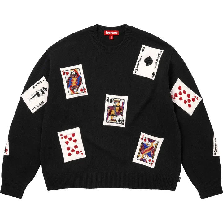 Supreme Beaded Cards Sweater Black