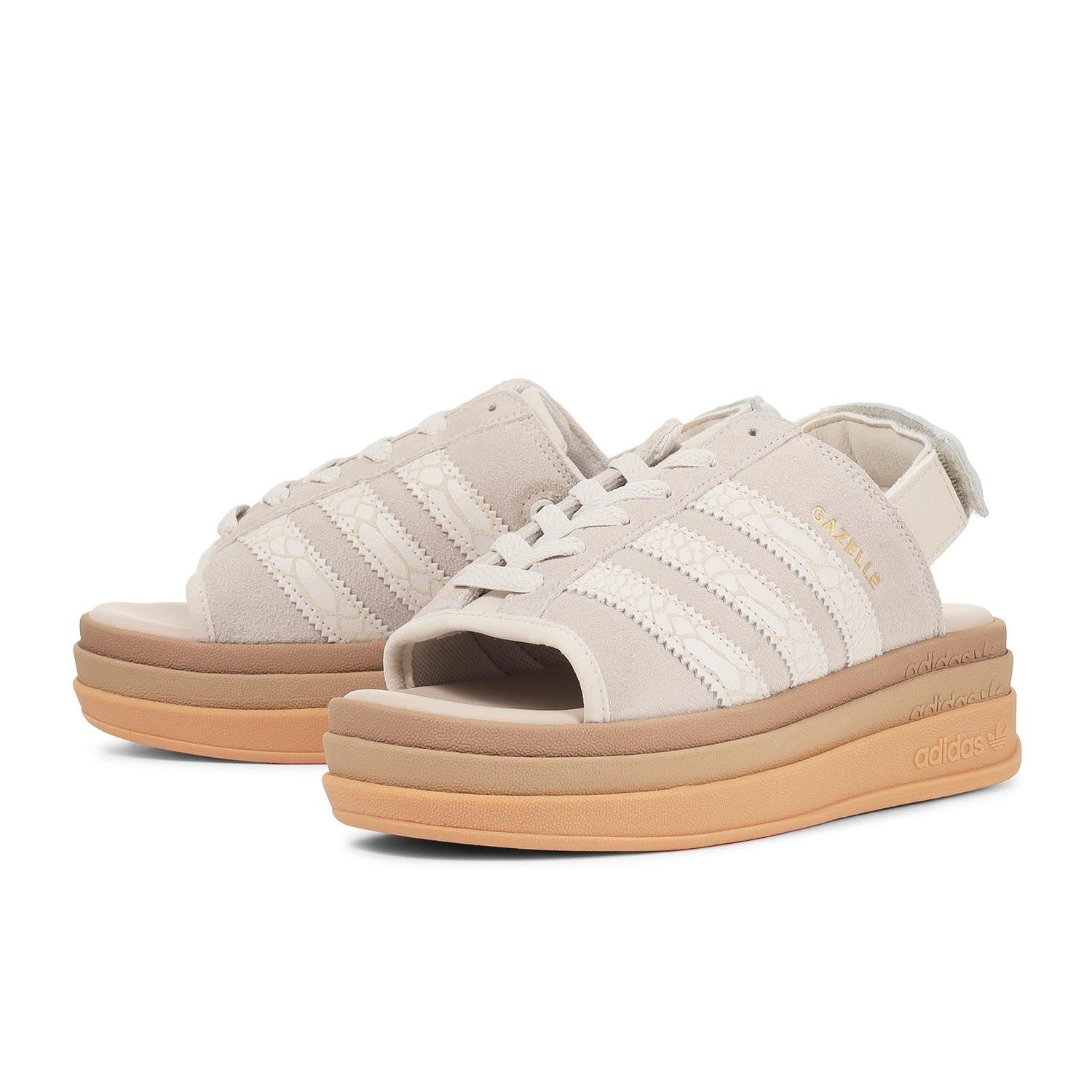 IH6632 adidas Gazelle Bold Sandals Alumina Gold Metallic (Women's)