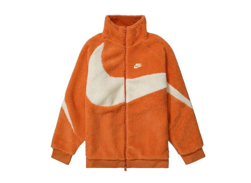 Nike Big Swoosh Reversible Boa Jacket Hot Curry