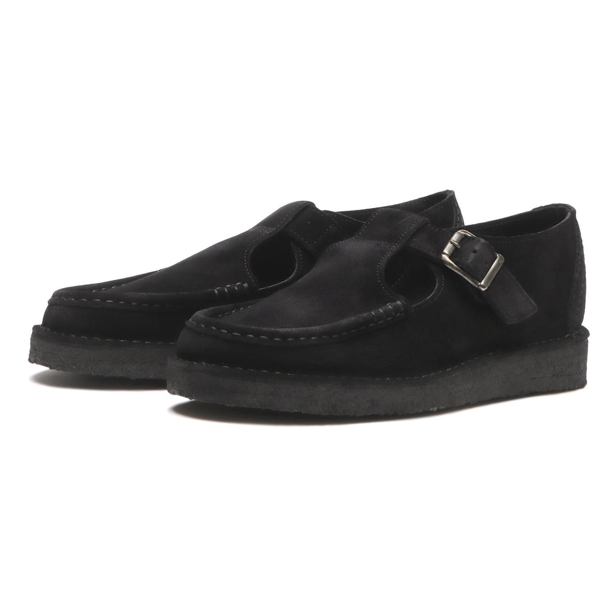 26182844 Clarks Nomad T Bar Black Suede ( Men's )