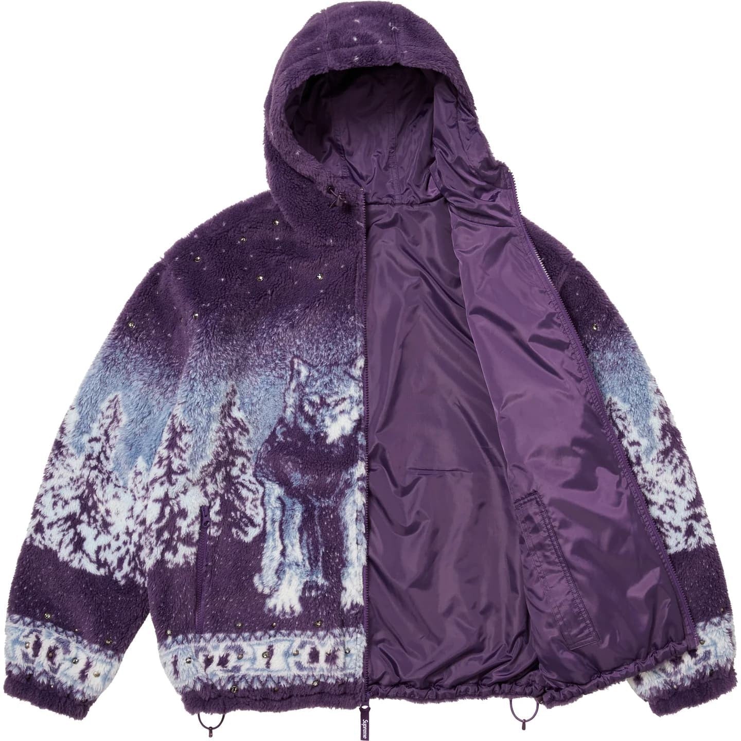 Supreme B.B. Simon Reversible Hooded Fleece Jacket Purple