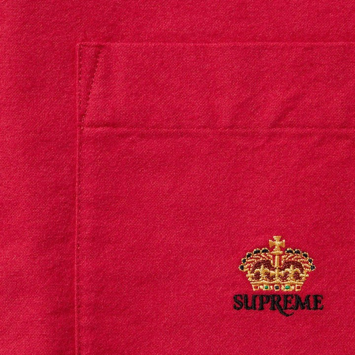 Supreme Loose Fit Flannel Oxford Shirt Red