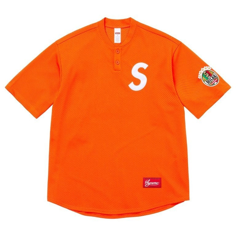 Supreme Shop S Logo Baseball Henley Orange - Milan