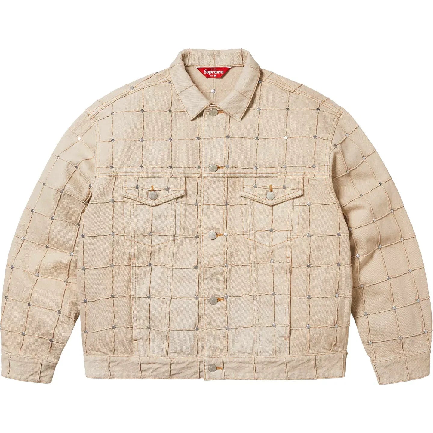 Supreme Studded Seam Denim Trucker Jacket Natural