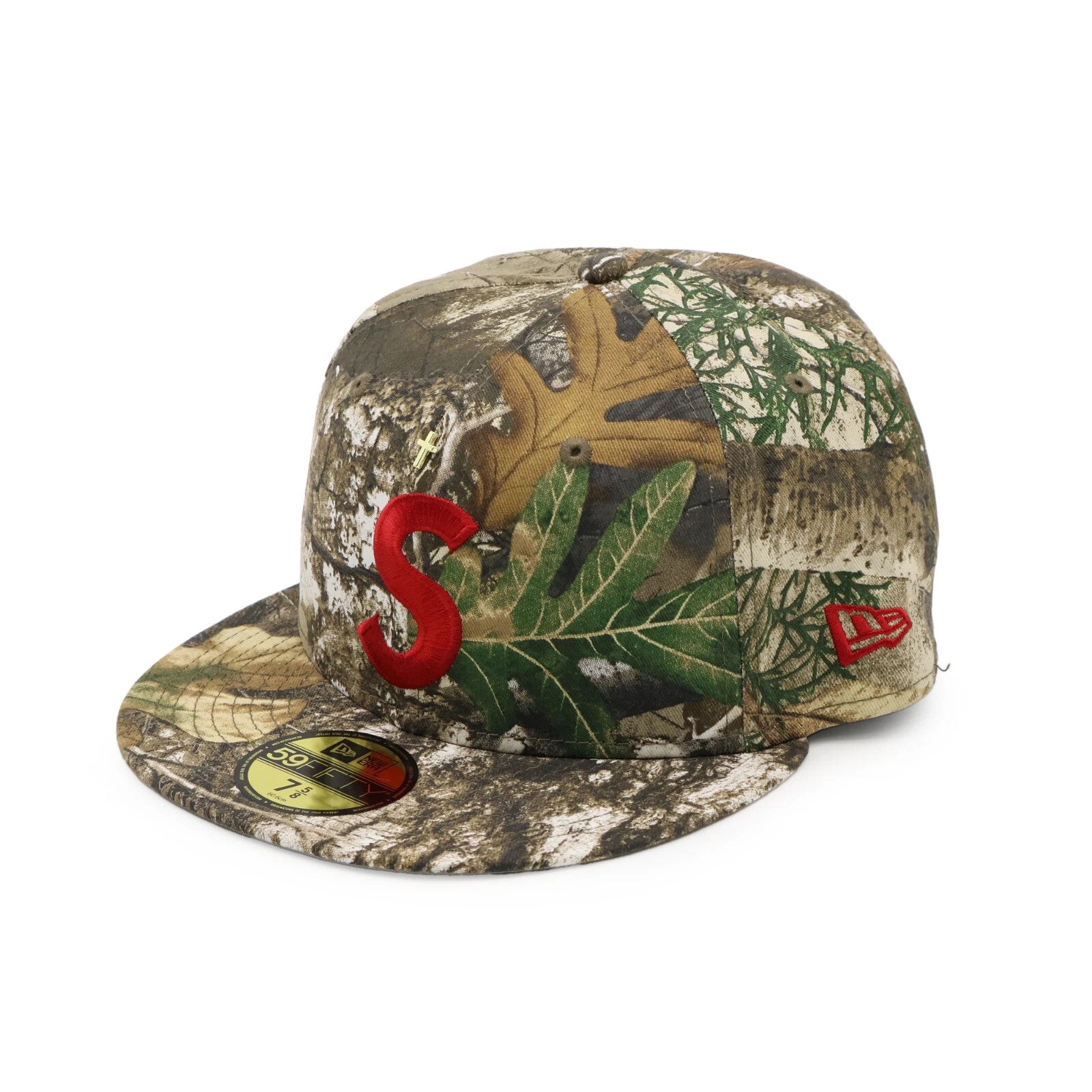 Supreme Gold Cross S Logo New Era RealTree Camo