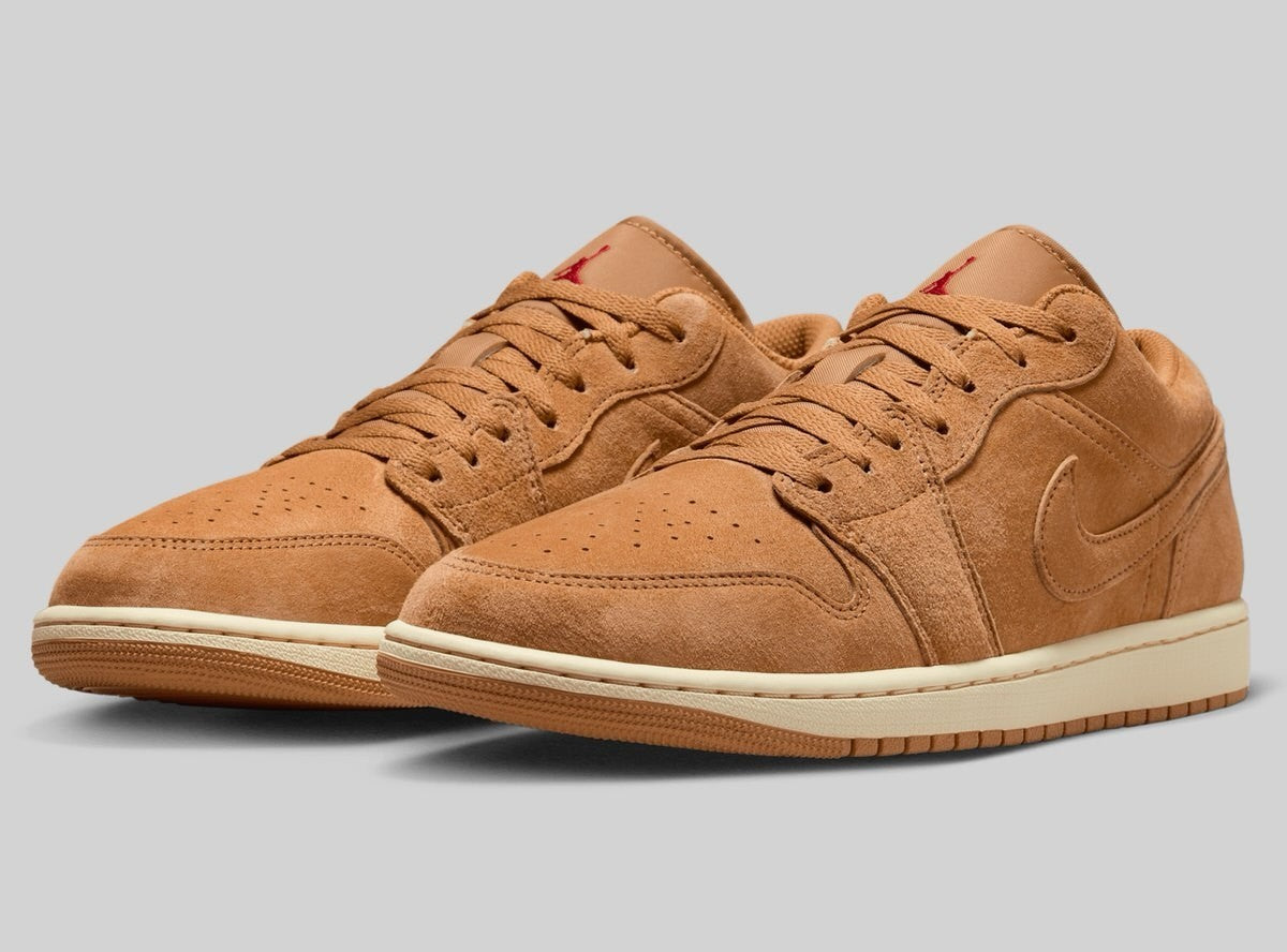 HV4089-200 NIKE AIR JORDAN 1 LOW FLAX VARSITY RED MUSLIN (Men's)