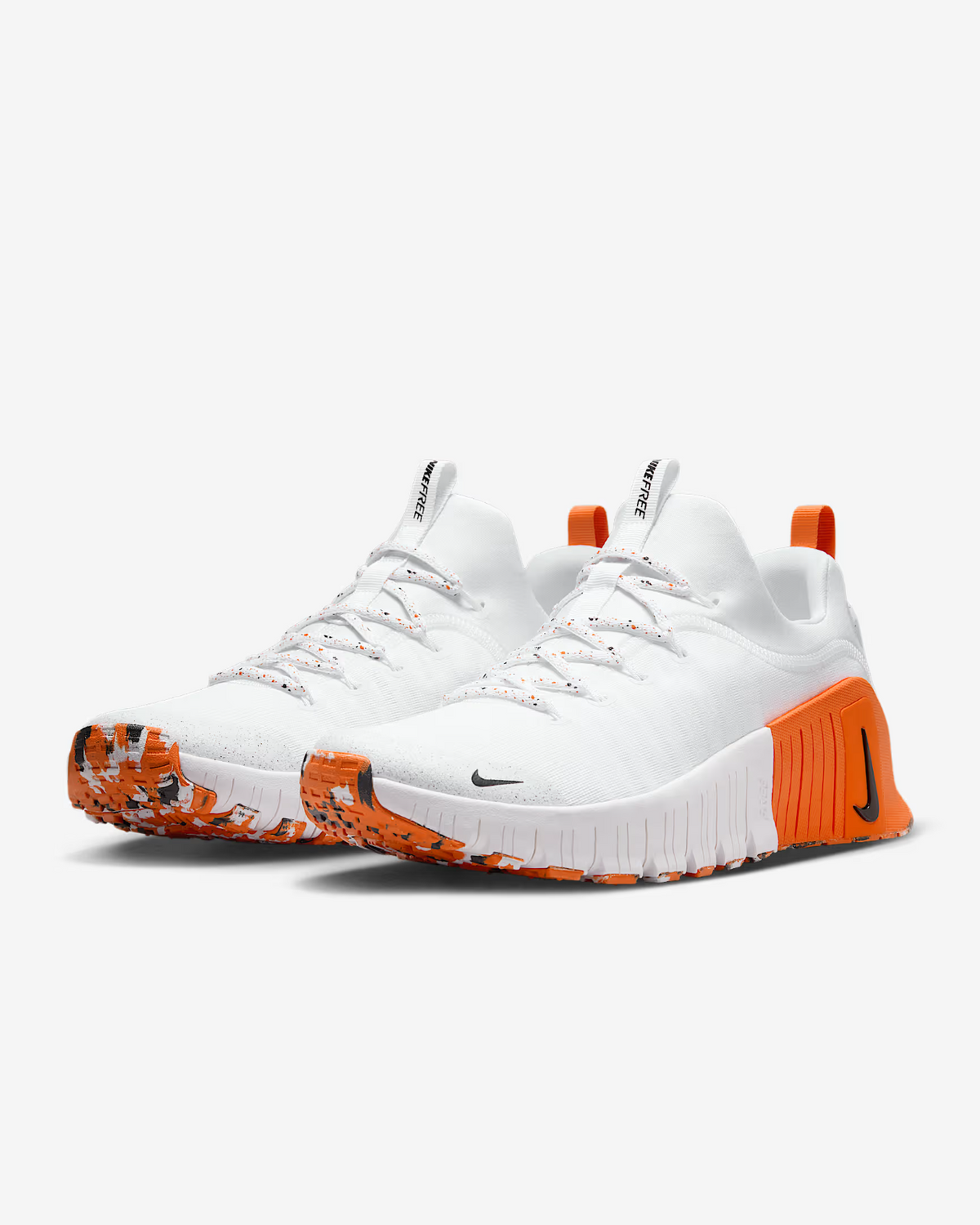 FJ7127-106 Nike Free Metcon 6 Workout Shoes White Safety Orange Black (Men's)
