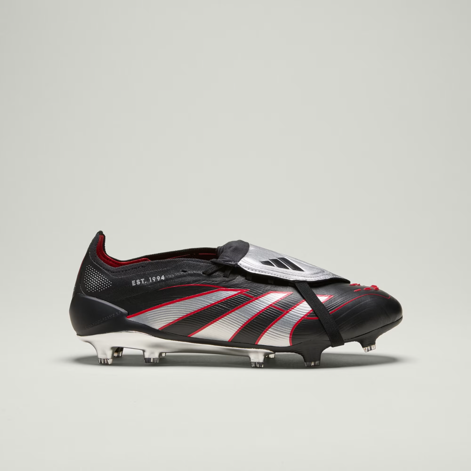 JS0563 adidas Predator Elite BSR Fold Over Tongue FG Core Black Silver (Men's)