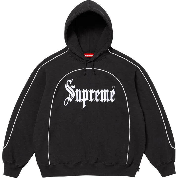 Supreme Curve Piping Hooded Sweatshirt Black