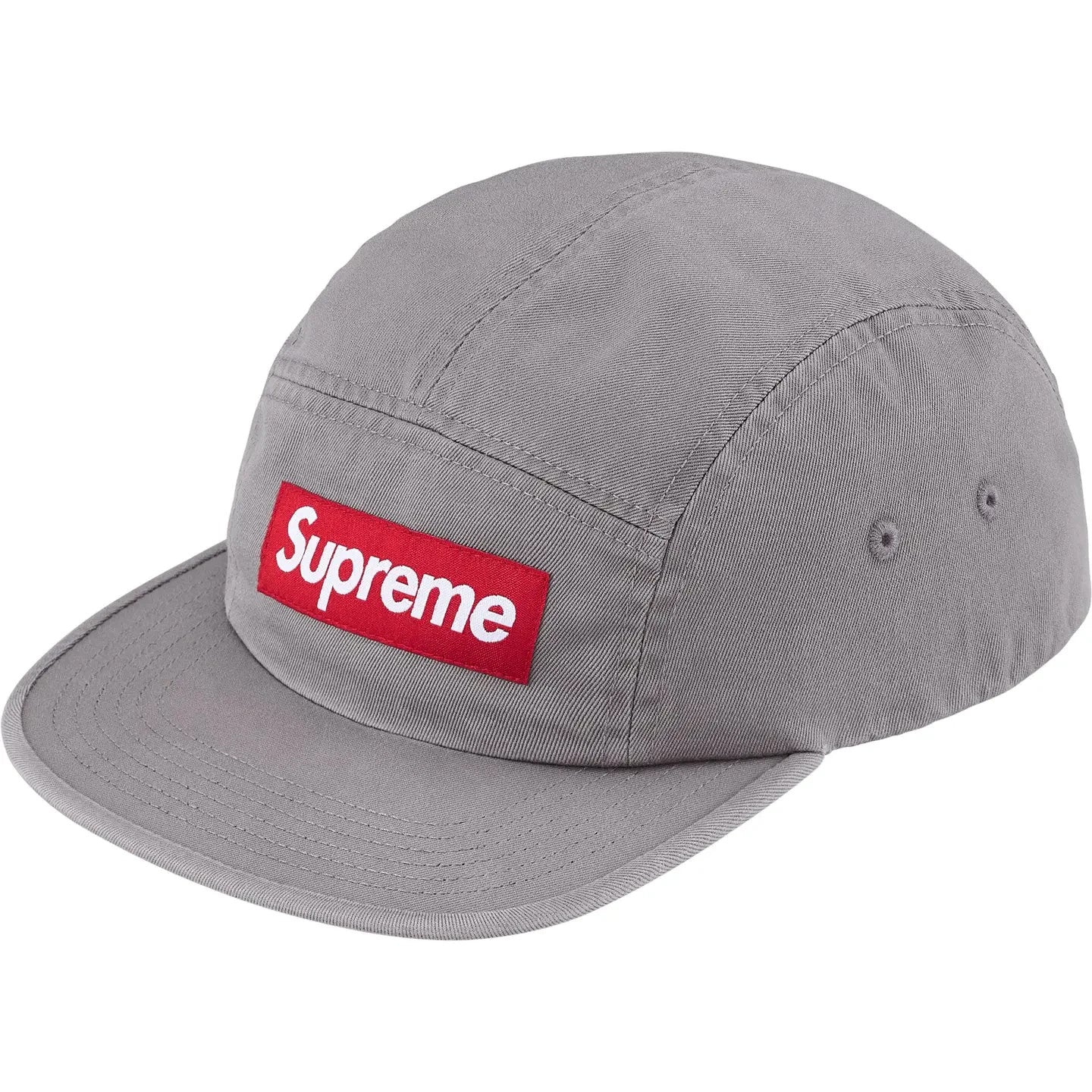 Supreme Washed Chino Twill Camp Cap (26SS) Grey