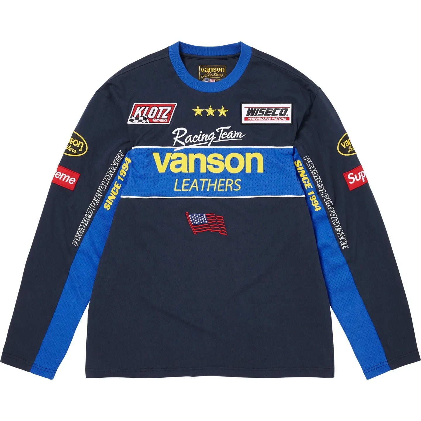 Supreme Vanson Leathers L/S Top Navy