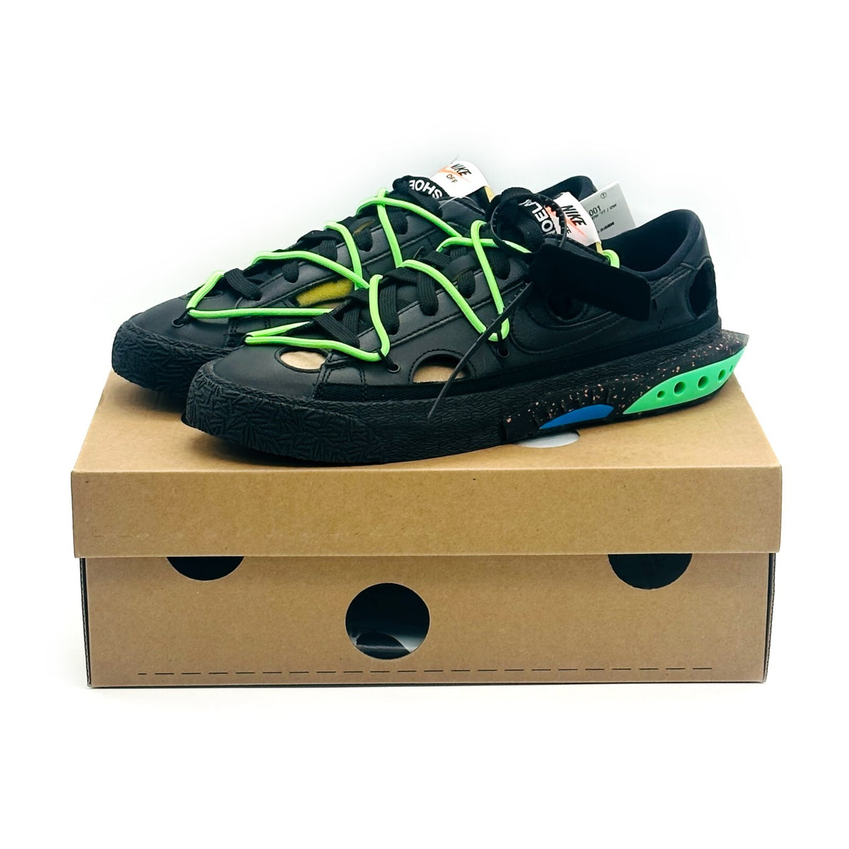 DH7863-001 Off-White à Nike Blazer Low Black and Electro Green