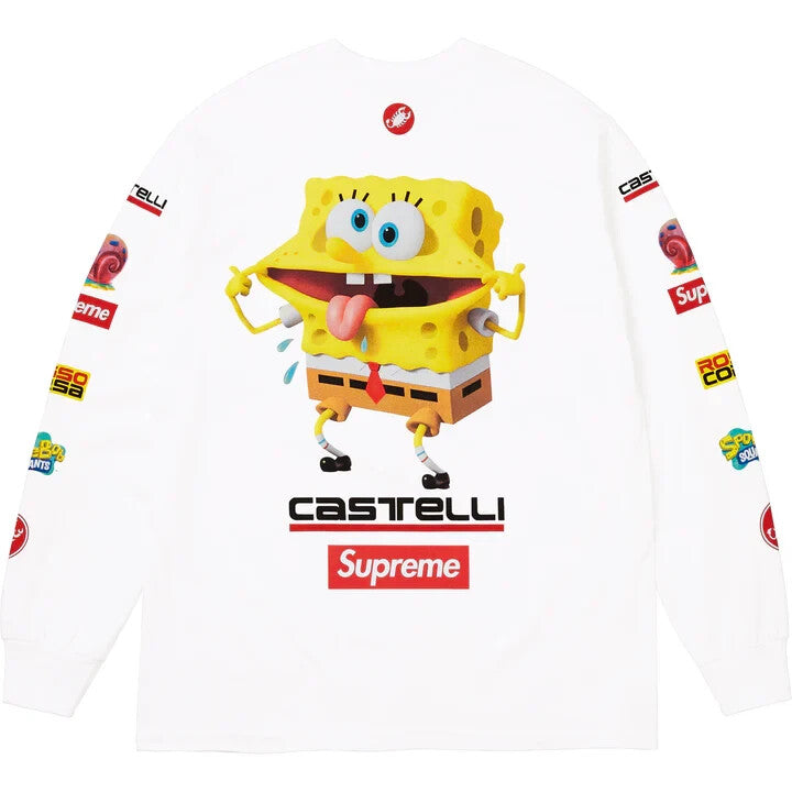 Supreme SpongeBob Castelli Racing L/S Tee White