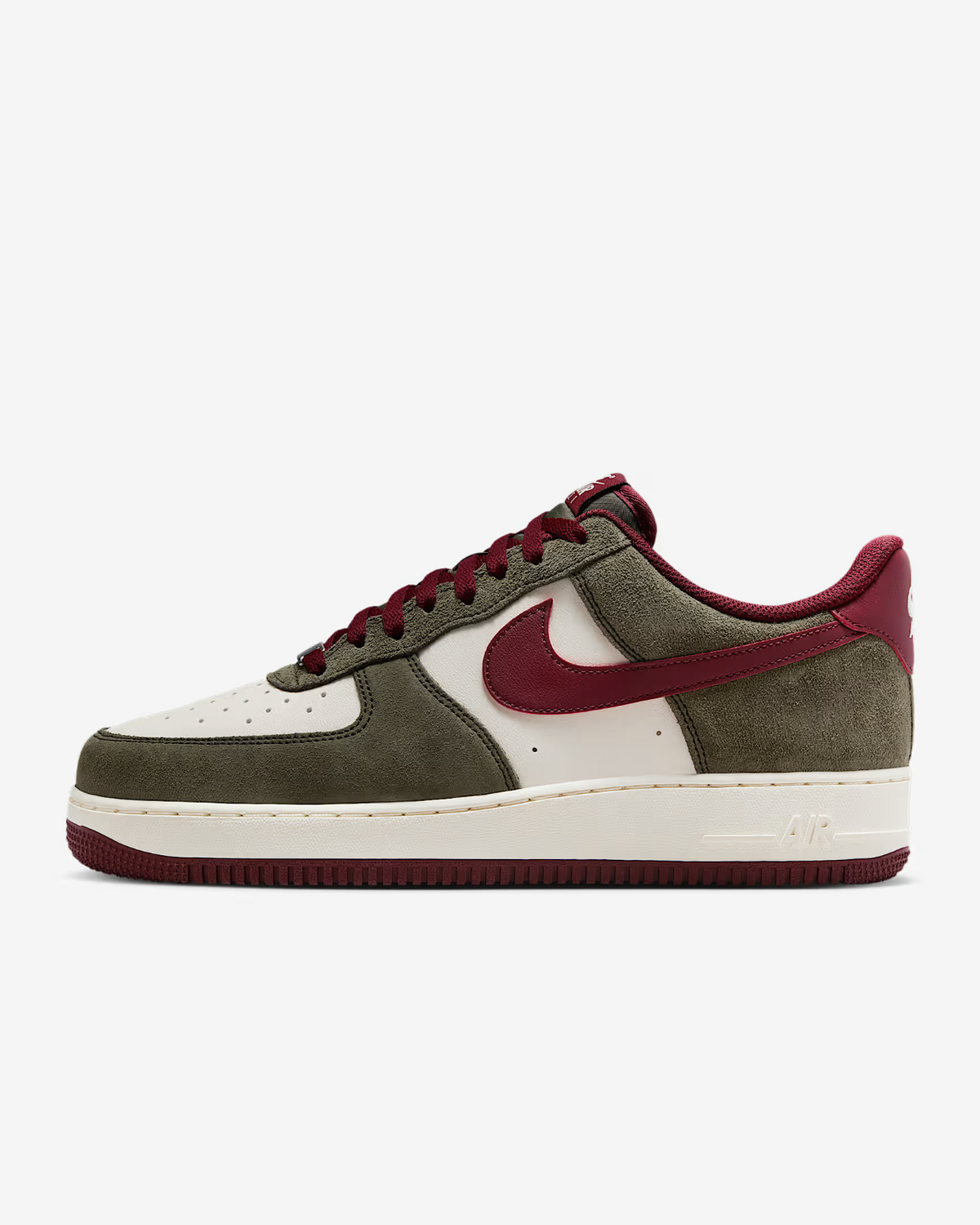 FQ8714-302 Nike Air Force 1 Low Cargo Khaki Pale Ivory Dark Team Red (Men's)