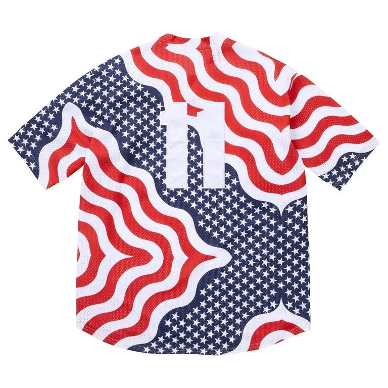 Supreme Shop S Logo Baseball Henley Flag - New York