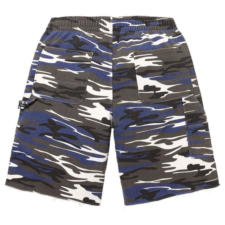 Supreme Double Knee Painter Sweatshort Blue Camo