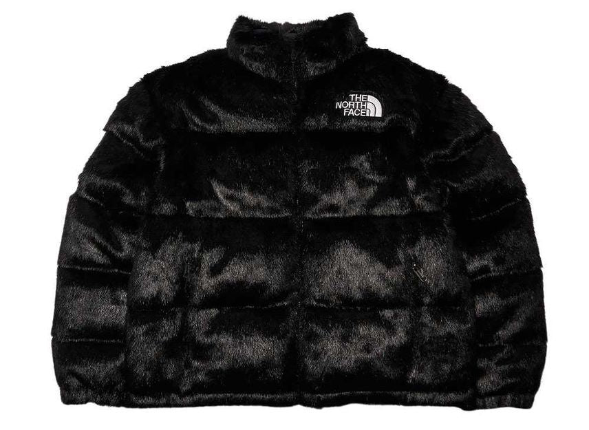 Supreme The North Face Faux Fur Nuptse Jacket Black