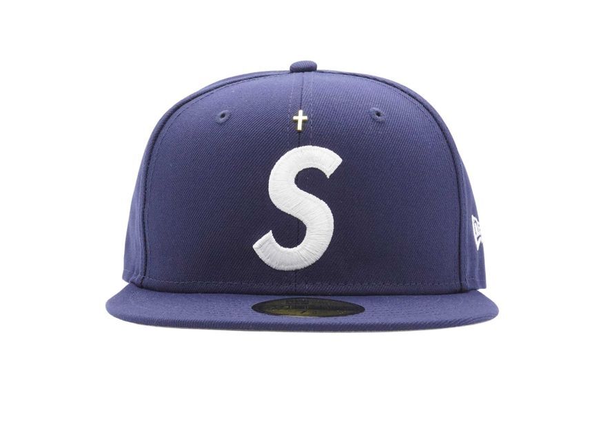 Supreme Gold Cross S Logo New Era Light Navy