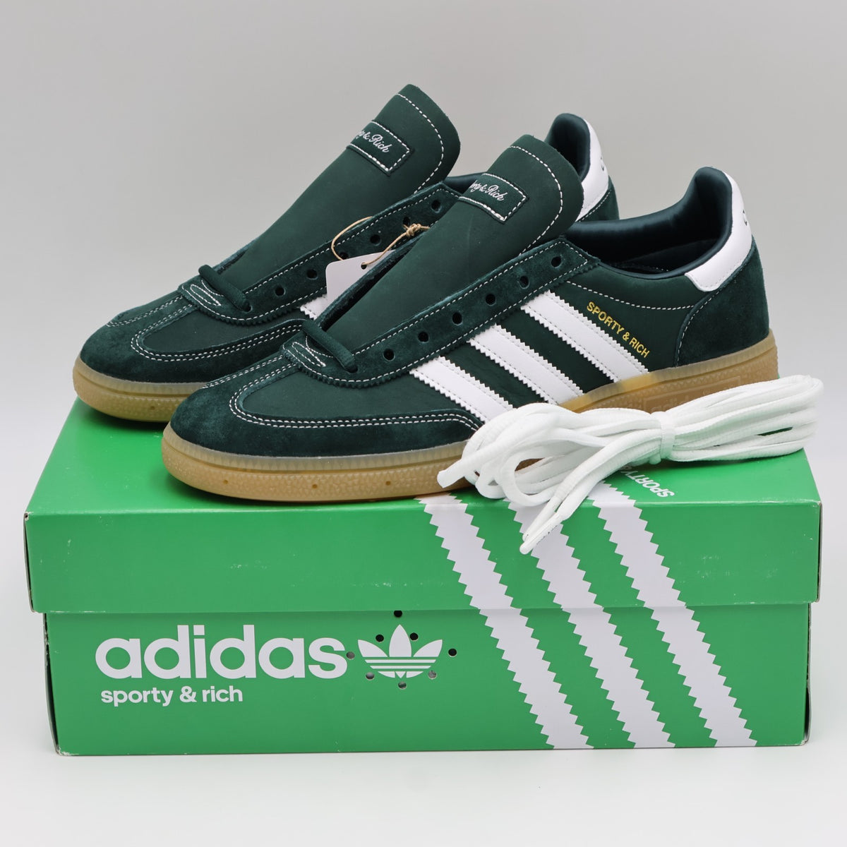JP7067 Sporty Rich adidas Originals Handball Spezial Dark Green (Men's)