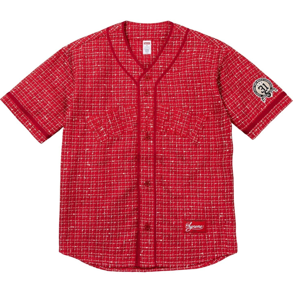 Supreme Boucle Baseball Jersey Red